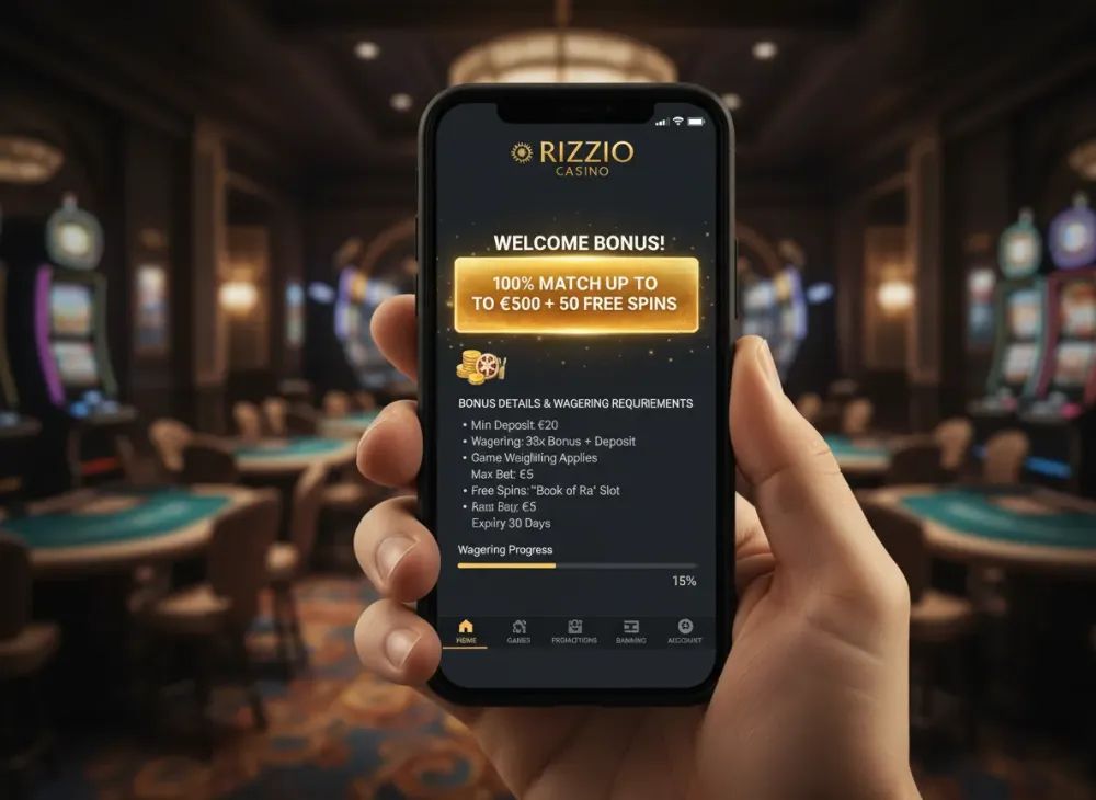Rizzio casino bonus details and wagering requirements